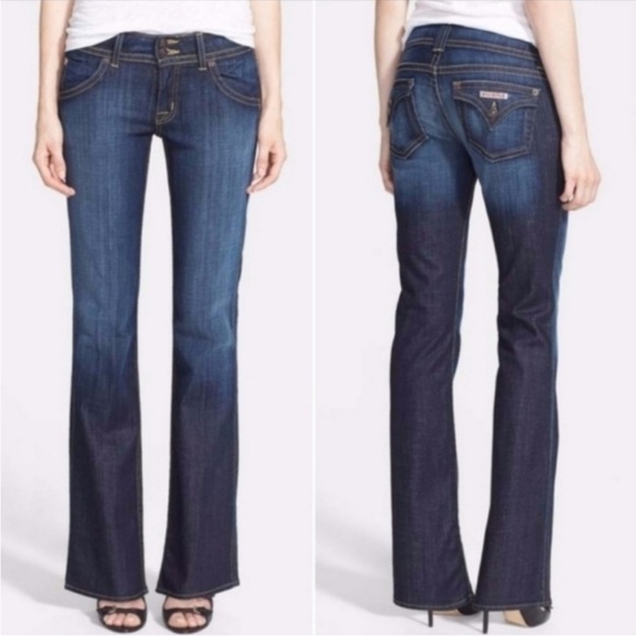 Hudson Jeans Signature Bootcut Flap Pocket Low Rise W170DHA Elm Dark Wash Sz 28 - Picture 2 of 11